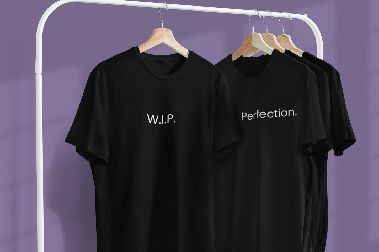 Perfection(M) and W.I..P.(W) Couple T-Shirt