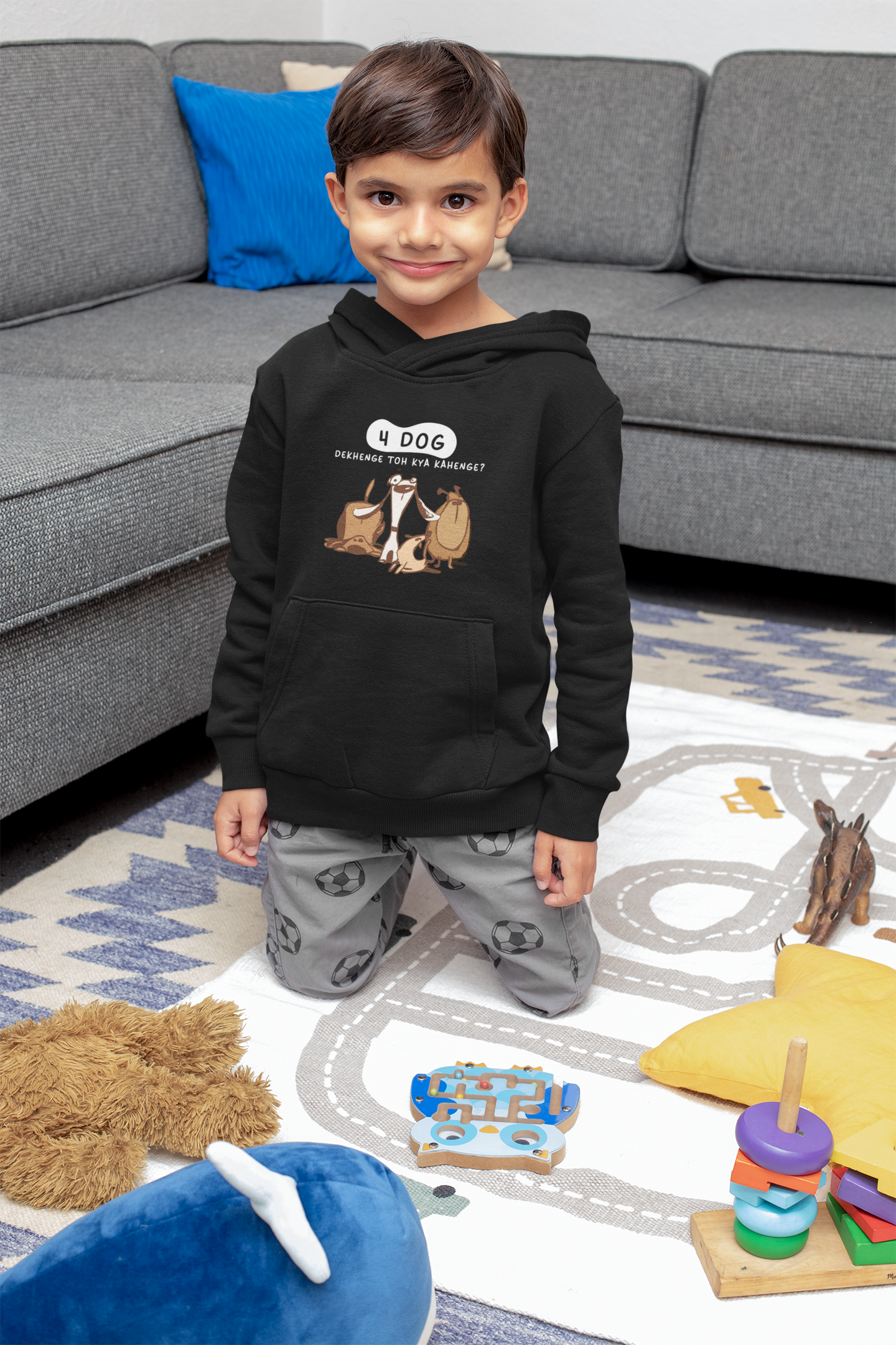 4 Dog Kya Kahenge Kids Hoodie