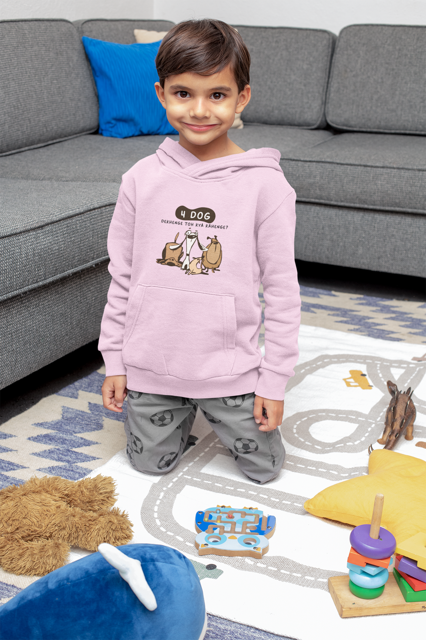 4 Dog Kya Kahenge Kids Hoodie