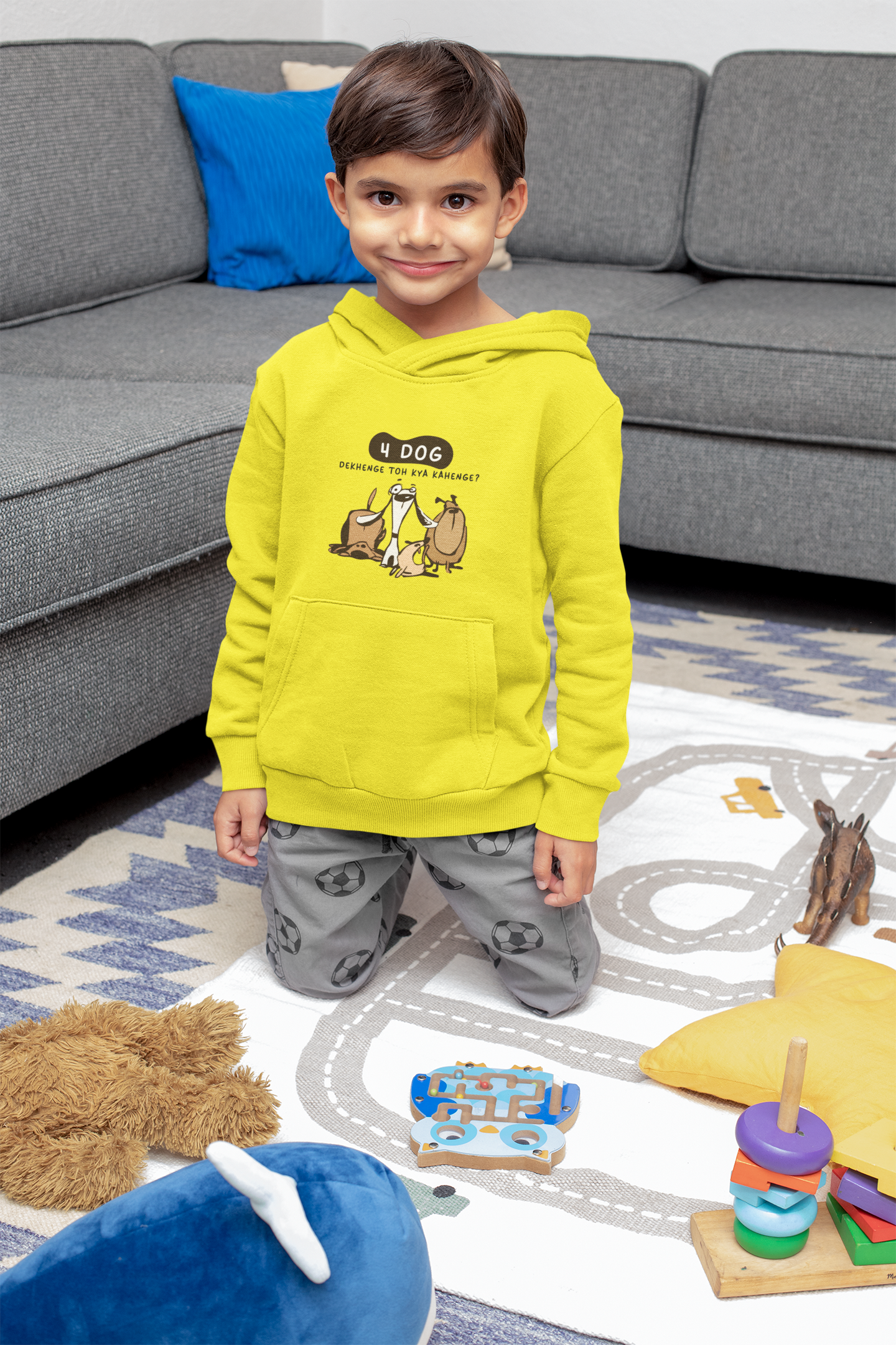 4 Dog Kya Kahenge Kids Hoodie