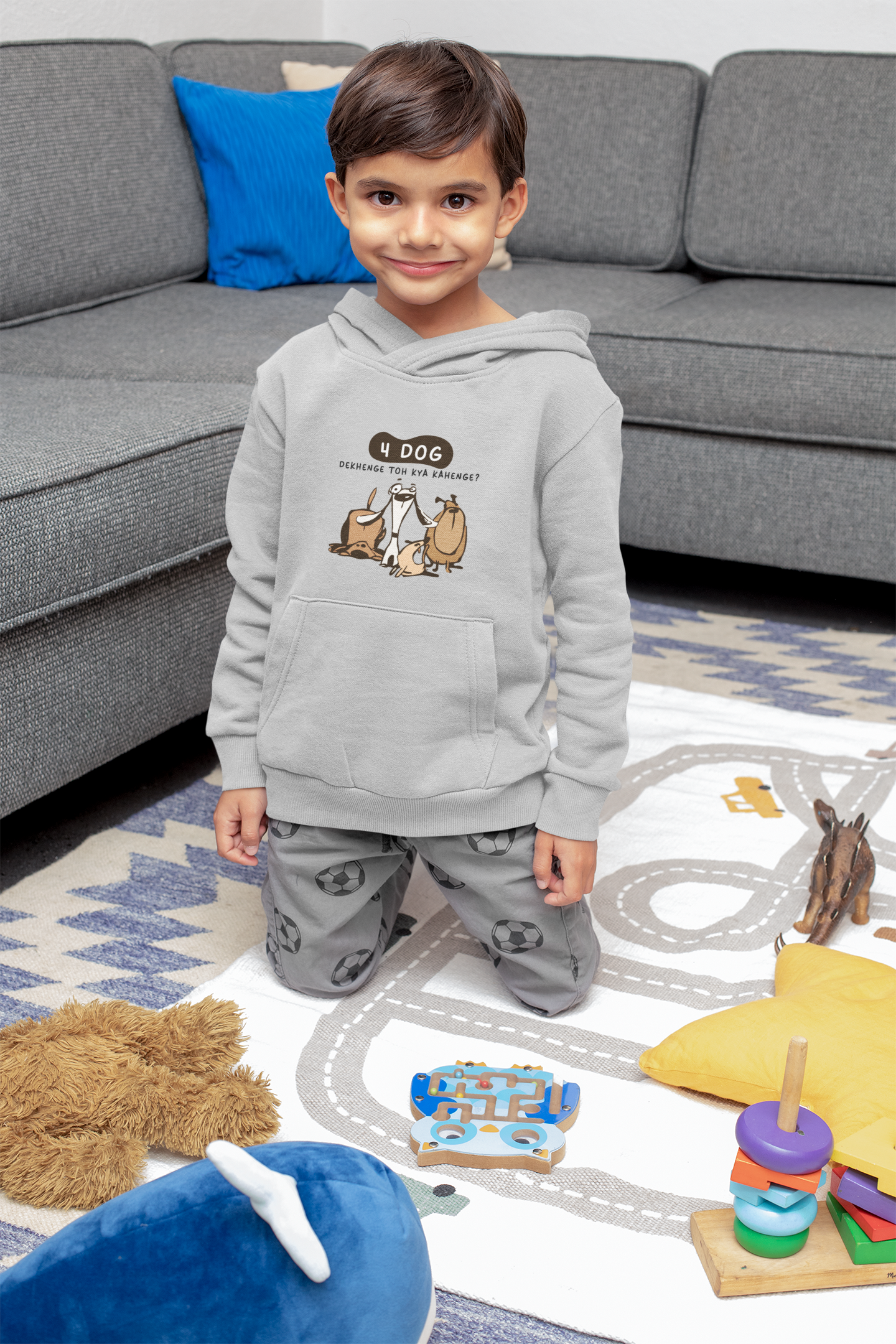 4 Dog Kya Kahenge Kids Hoodie