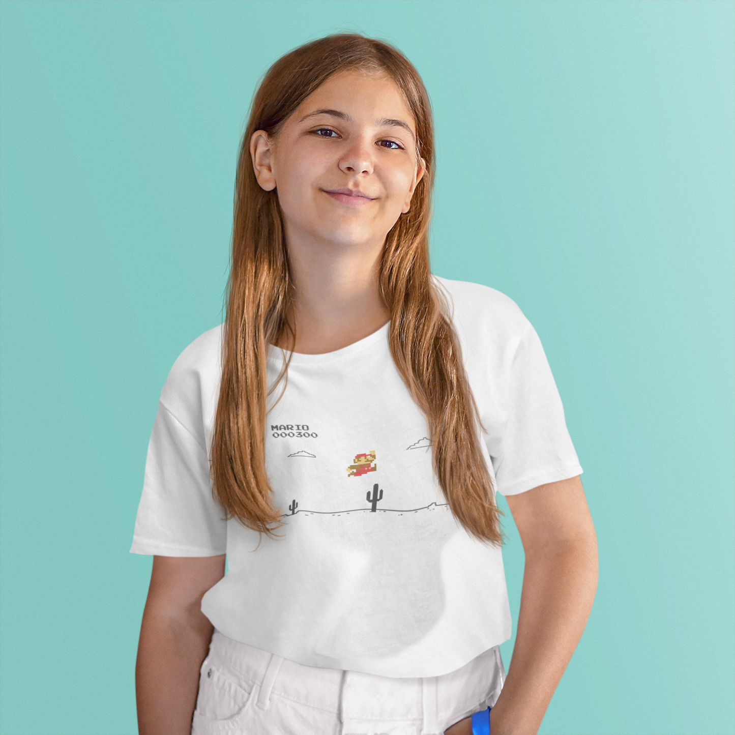 Mario x T-rex Kids T-Shirt (Girls)