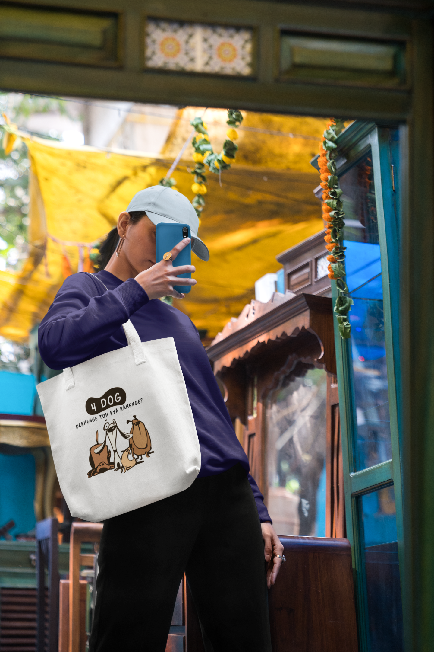 4 Dog Dekhenge Tote Bag