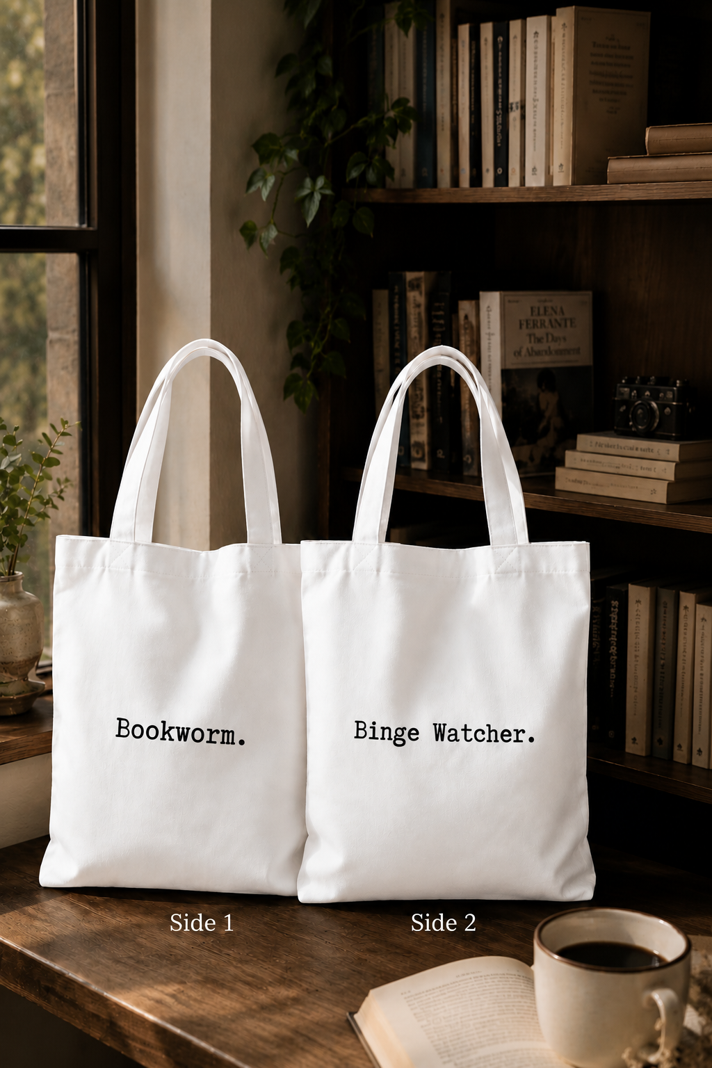 Book Worm and Binge Watcher Tote Bag