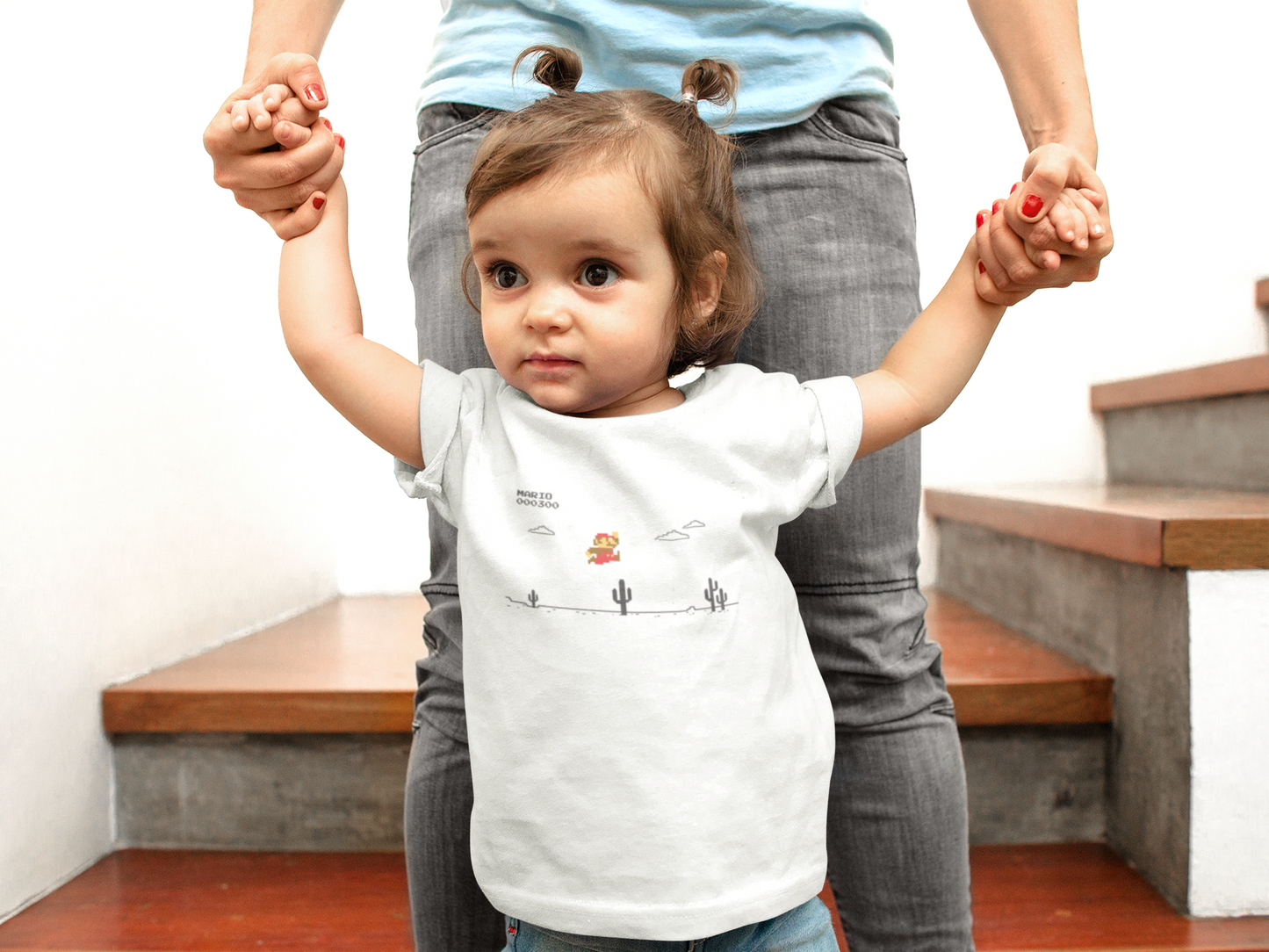 Mario x T-rex Toddler T-Shirt (Girls)