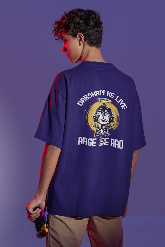 Darshan Ke Liye Aage Se Aao Oversized Unisex T-Shirt